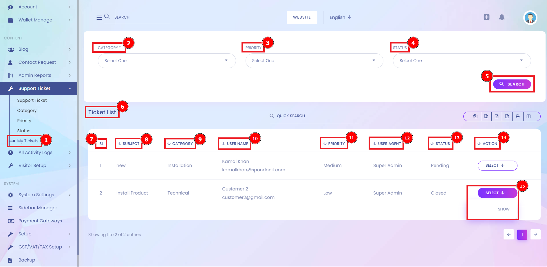 My Ticket | Aorasoft HelpDesk