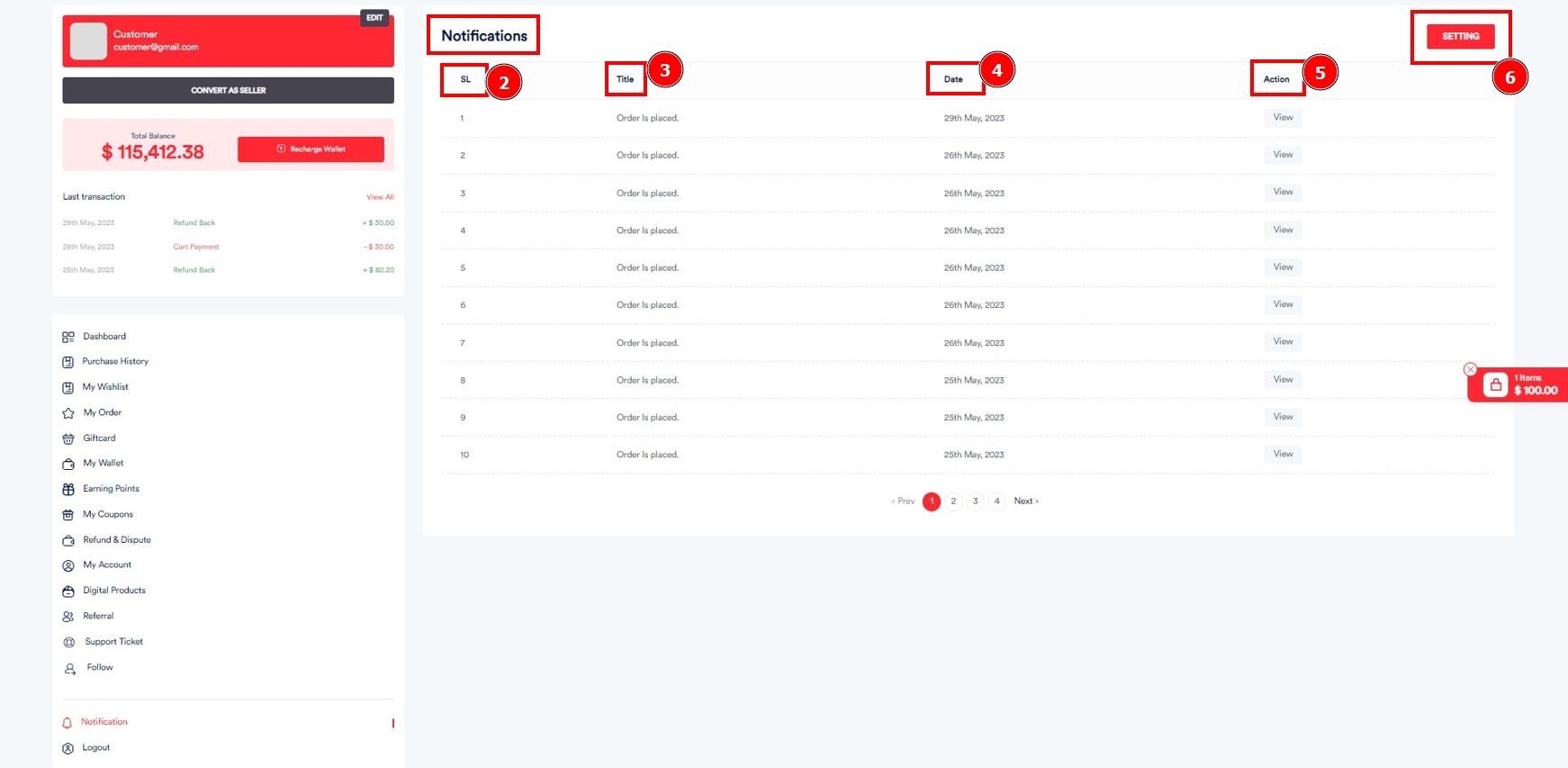 Notification Setting | Aorasoft HelpDesk
