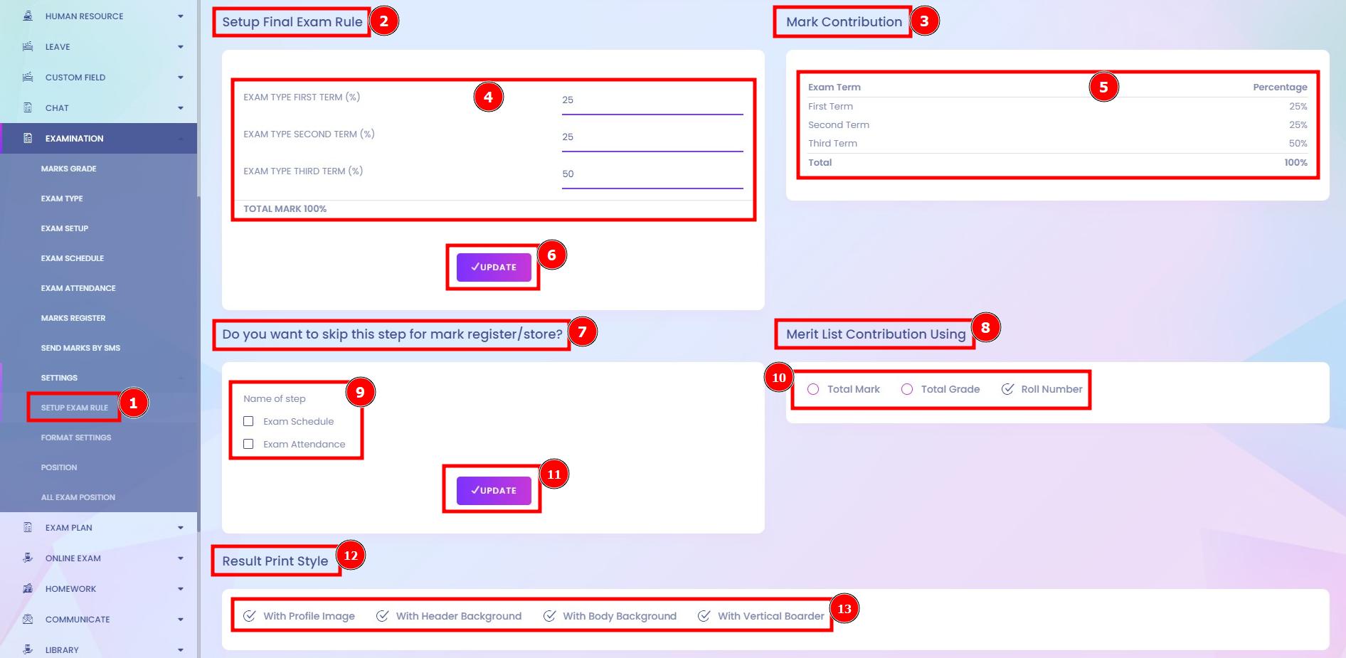How To Setup Exam Rule | Aorasoft HelpDesk